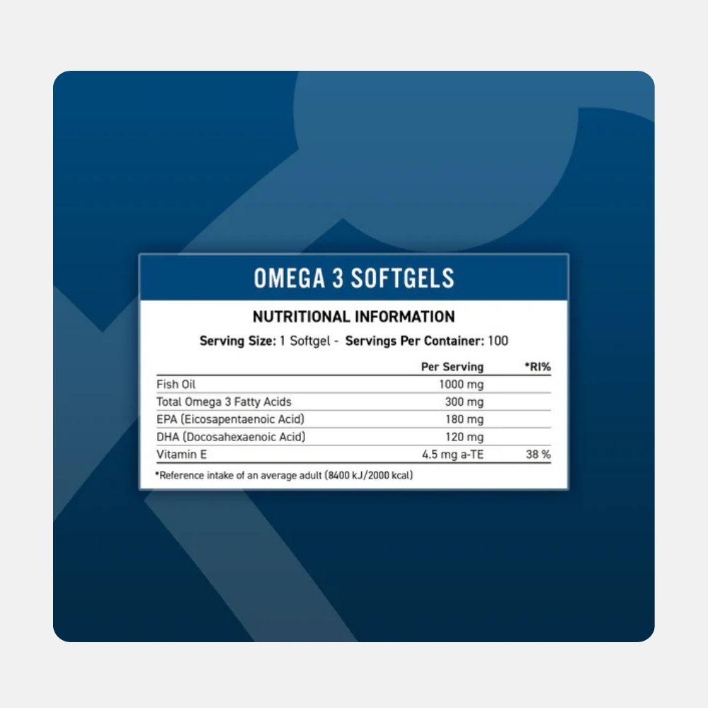 Applied Nutrition Omega-3 Fish Oil 1000 mg Softgels - 100 Count - Image 2