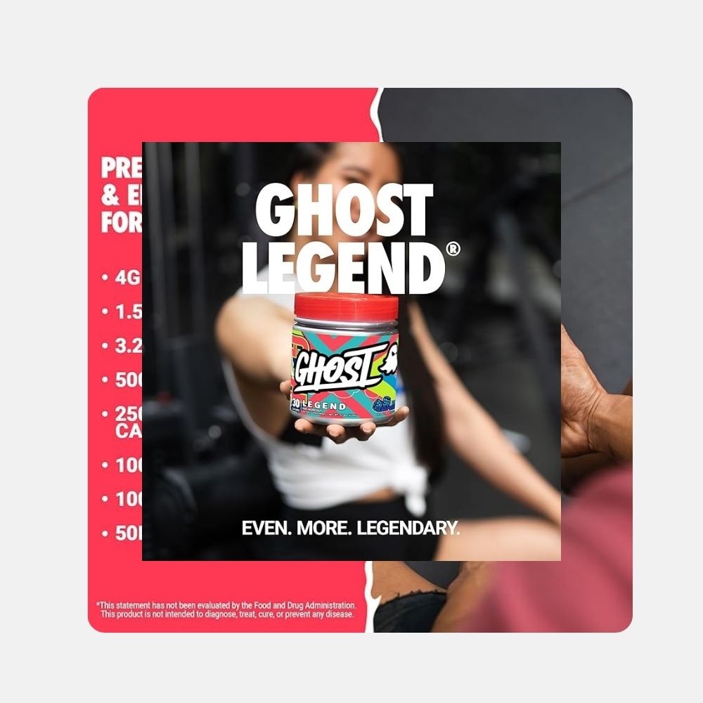 GHOST Legend Pre-Workout Powder - Blue Raspberry Flavor - Image 5