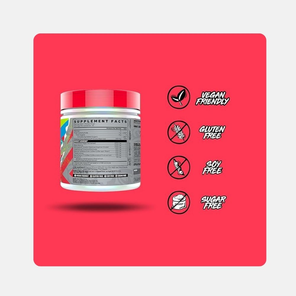 GHOST Legend Pre-Workout Powder - Blue Raspberry Flavor - Image 3