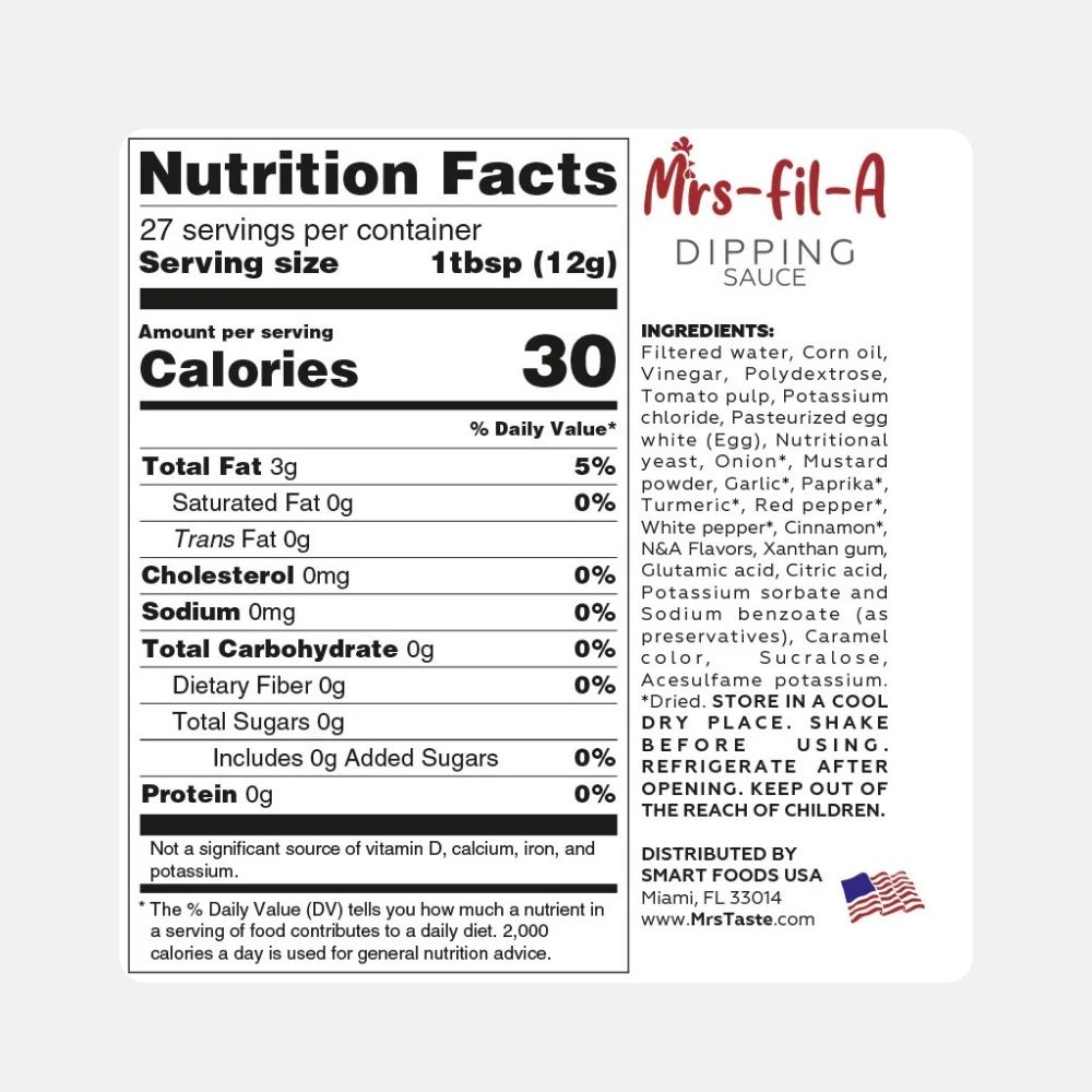 Mrs Taste FIL-A Dipping Sauce - Zero Sugar & Sodium (324g) - Image 2