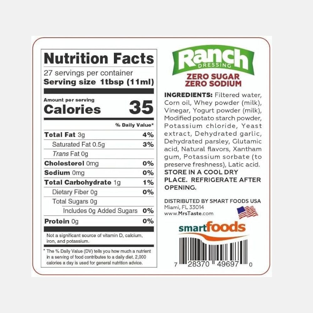 Mrs Taste Zero Sugar Ranch Dressing 300ml - Image 5