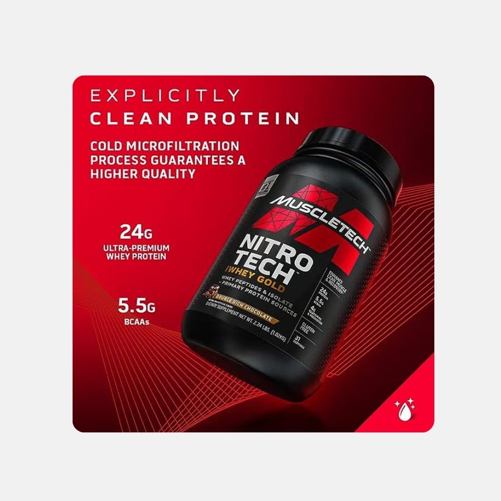 Muscletech Nitro-Tech Whey Gold Protein Powder - Strawberry Shortcake (2 lb) - Image 4