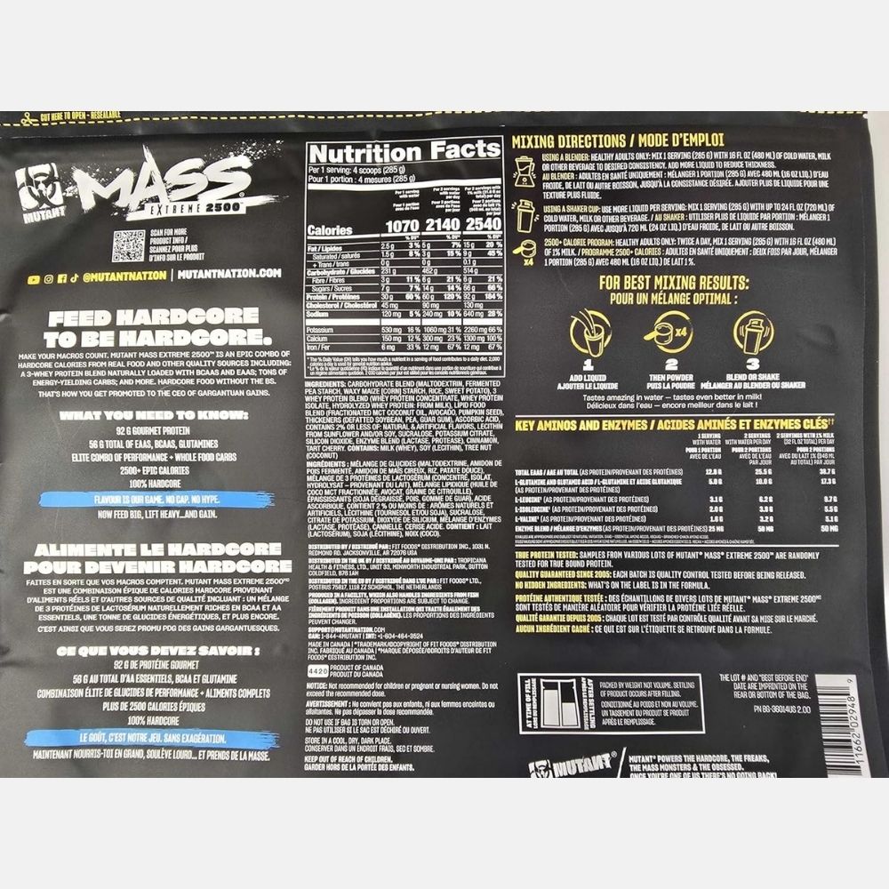Mutant Mass High-Calorie Muscle Gainer - 5 lb - Image 4