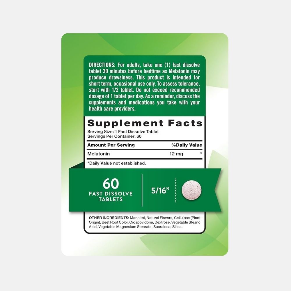 Nature’s Truth Vegan Melatonin Tablets - 60 Count - Image 6