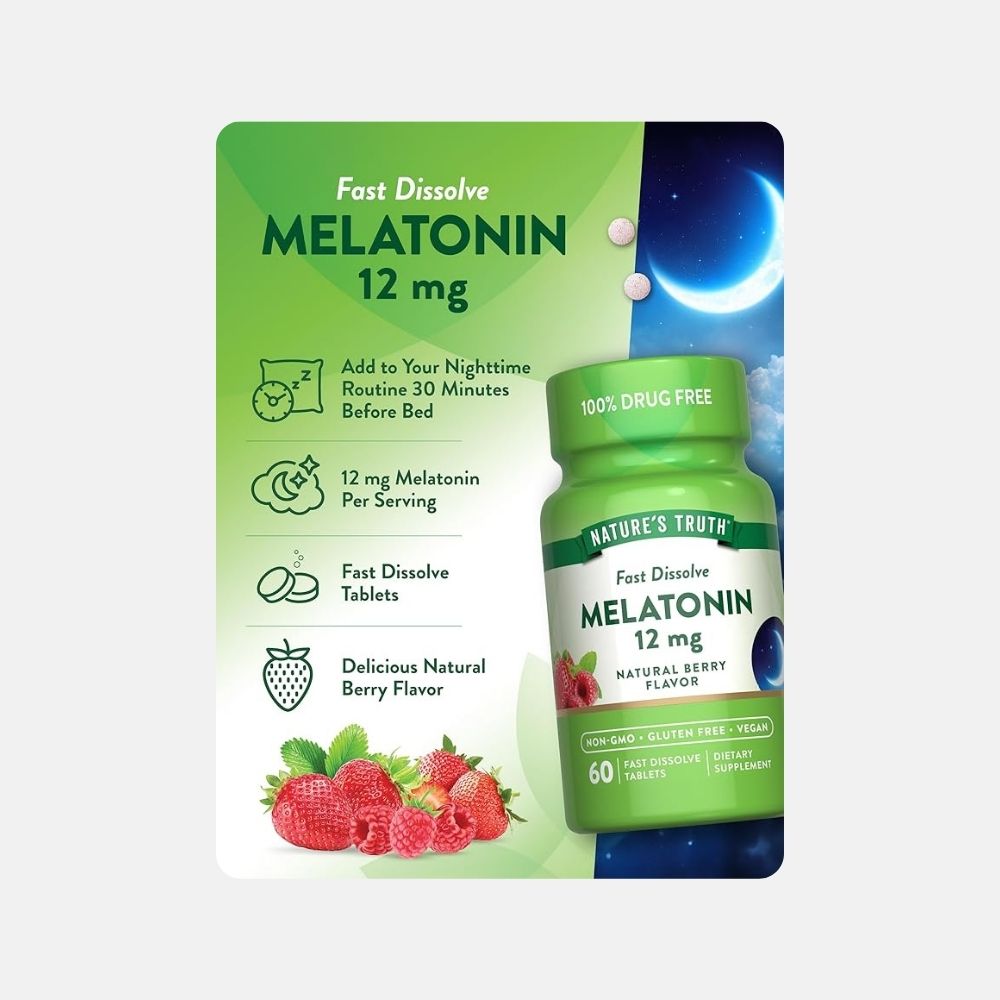 Nature’s Truth Vegan Melatonin Tablets - 60 Count - Image 5