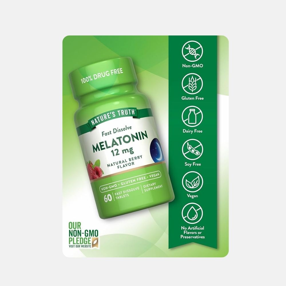Nature’s Truth Vegan Melatonin Tablets - 60 Count - Image 4