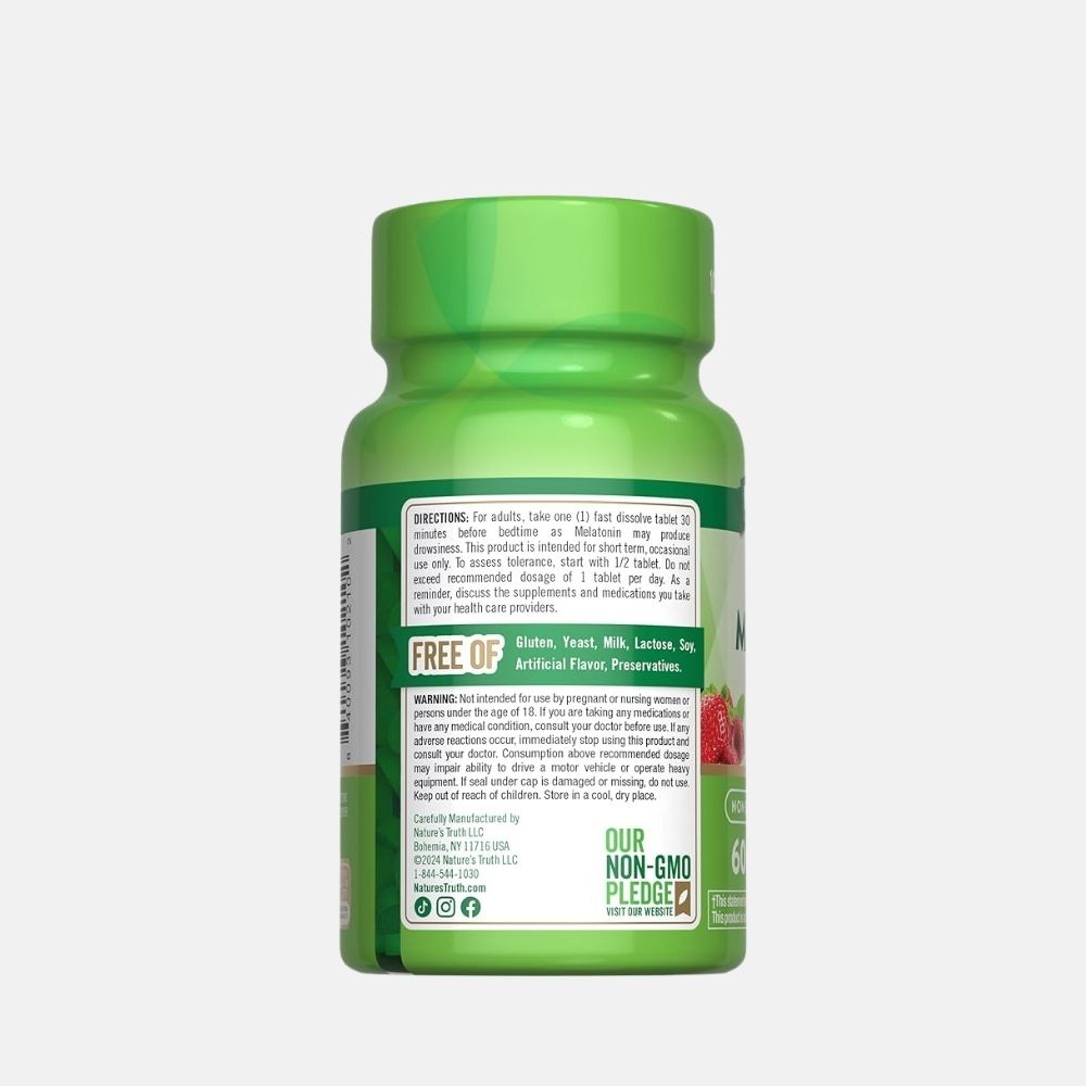 Nature’s Truth Vegan Melatonin Tablets - 60 Count - Image 2