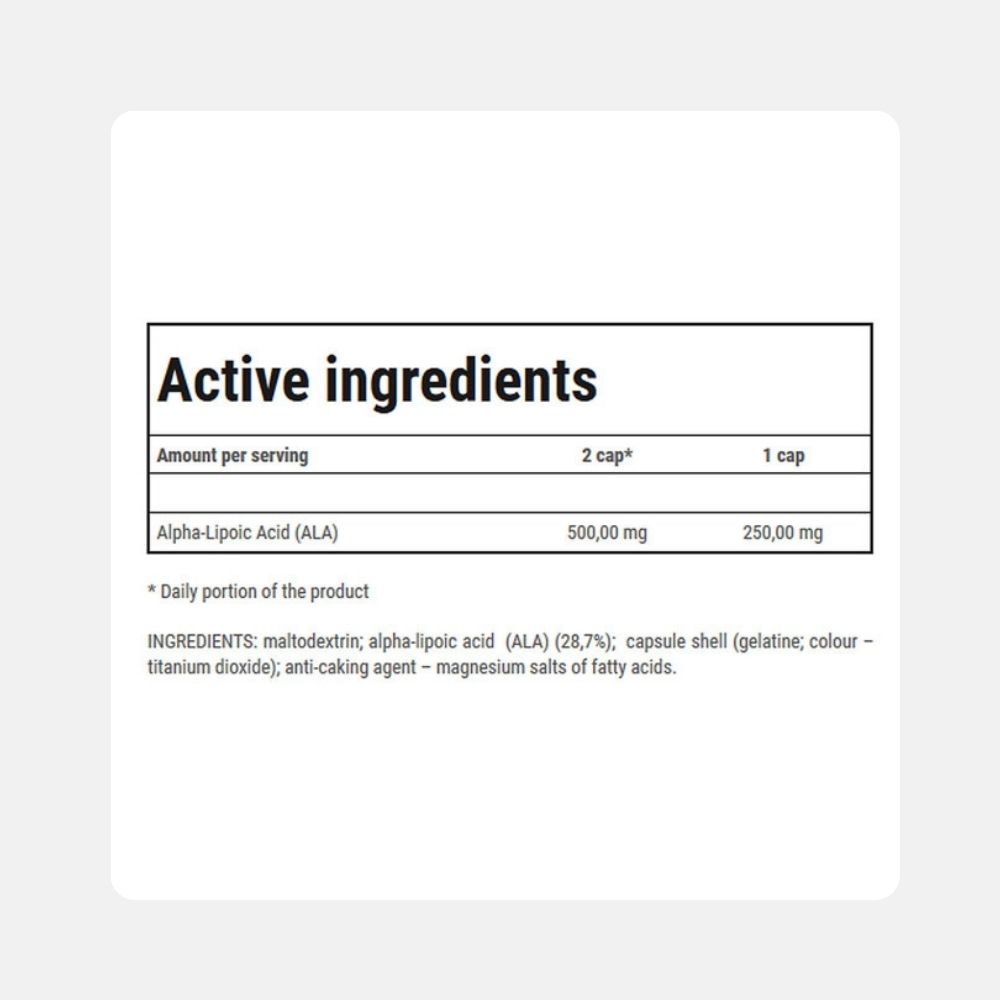 Trec ALA 250 - Alpha-Lipoic Acid Supplement for Wellness - Image 2