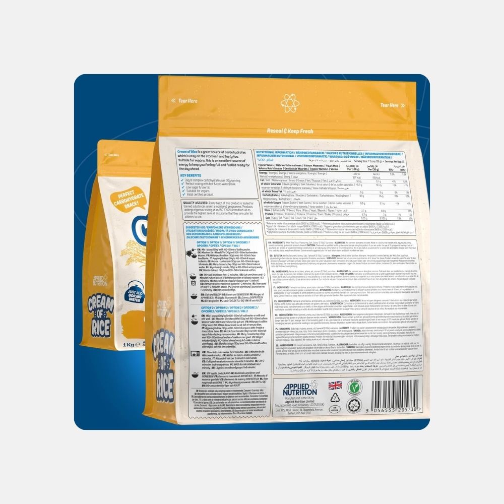 Applied Nutrition Cream of Rice - Vegan Carbohydrate Powder - Image 3