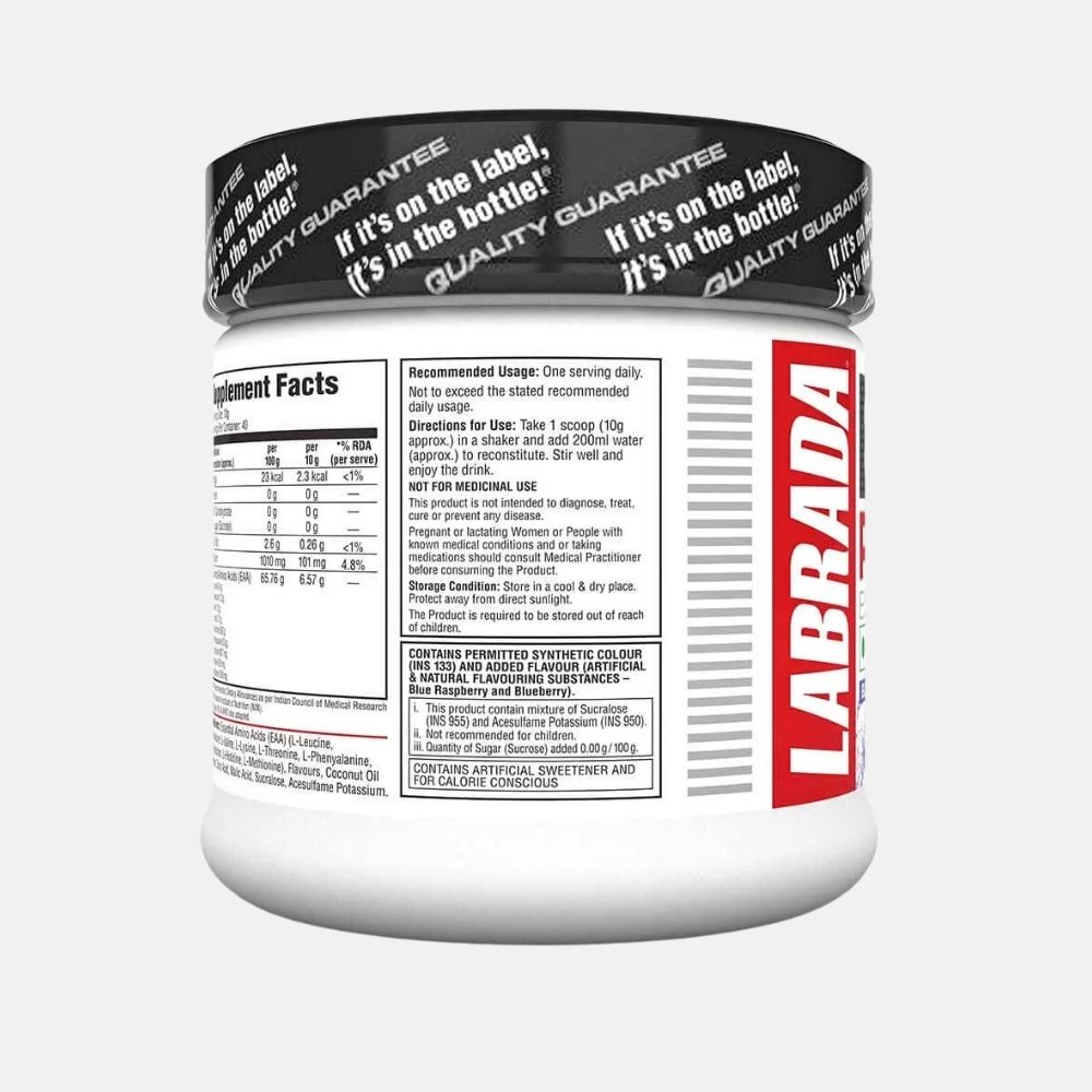 Labrada EAA Power Blue Razzberry 300g - Vegan Amino Acids - Image 3